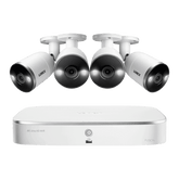 Lorex 8-Channel 4K Fusion NVR System with 4 Smart Deterrence 4K 8MP IP Cameras Security Surveillance System New N4K2SD-84WB